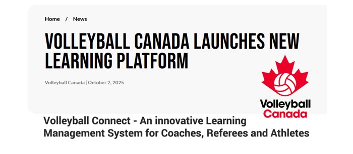 Volleyball Canada launches ‘Volleyball Connect’ Learning Management System —powered by SportLoMo